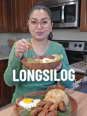 #creatorsearchinsights LONGSILOG is a Filipino breakfast term that refers to a meal consisting of longganisa (Filipino sausage), sinangag (fried rice), and itlog (fried egg).   I used Magnolia brand pork longanisa. Cooked it with water until it's fully cooked. Then I  pierced it with a knife to release the oil so it can fry and get toasted and caramelized. Be careful when you pierce it because the oil can squirt out like you saw in the video 😬 #longsilog #Filipino #fooktok #pinoyfood #filipinorecipe #Recipe #breakfast #filipinofood 