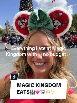 Everything I ate in a day at Magic Kingdom with no budget!!❤️🫶🏻✨ #wiaiad #disneyfood #disneyland #disneyfoodie #disneysnacks #disneyeats #whatiateatdisneyland #disneyworld 