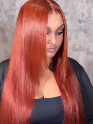 Where is the lace 🤩🤩 . 👉🏽Hair: #33 red brown 13x4 lace front straight wig 👸🏼Pretty: @Sky Solomon  #megalookhair #megalook #redbrown #lacewig #straighthair #reddish #wiginstall #wighair #fyp 