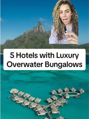 📌 5 LUXURIOUS OVERWATER BUNGALOWS  These are some of the newest resorts with luxurious overwater bungalows.  DM me to book any of these hotels and get the best rates.  👉🏼 Bookmark this post and share it with a friend.  #luxuryhotel #luxuryhotels #luxuryresort #luxuryresorts #luxurytravel #luxurytravels #borabora #overwaterbungalow #westinborabora #fiji #travel #traveltok #greenscreen 