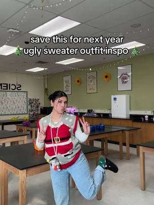 this was before winter break oops 🎄🤭 #teacheroutfits #teacherootd #outfitinspo #teachersoftiktok #uglysweaters 