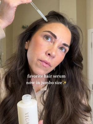 Let’s make this the year we prioritize our hair wellness! @VEGAMOUR ’s new Jumbo Size Hair Serums are a game-changer for healthier, thicker-looking hair. I opt for the GRO+ Advanced Hair Serum for more severe/postpartum shedding. Plus, the larger size is perfect for staying consistent with your routine—and now they’re exclusively at @sephora #vegaamourpartner#vegamourpartnerhairtok 