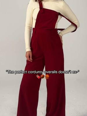 It has adjustable straps~ suitable for every you~🫶😘♥️#cider #cidergang #corduroy #overalls #jumpsuit #wideleg #corduroy #adjustable #warmup #dresstoimpress #red 