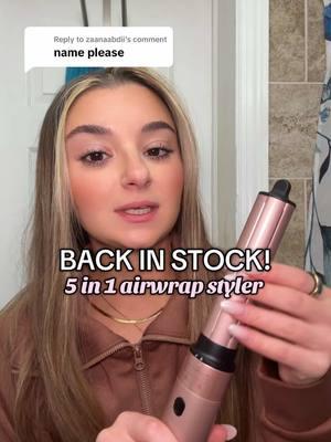 Replying to @zaanaabdii she’s back in stock!! #5in1 #airwrap #airwrap #hairwrap #5in1airstyler #airwraptutorial 