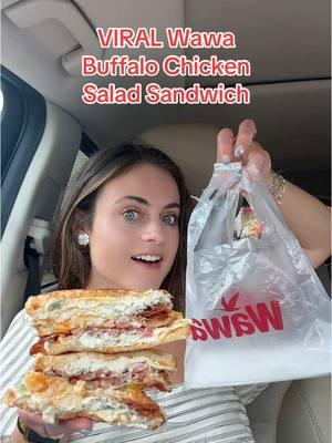 VIRAL Wawa Buffalo Chicken Salad Sandwich 🥪🍗🧡❤️ #wawa #wawarun #wawasandwich #wawaorder #wawafood #chickensalad #chickensaladsandwich #buffalochicken #wawamukbang #viralfood #mukbang 