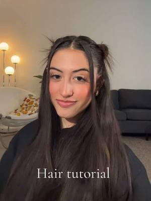 hair tutorial                                                  #straighthair #straighthairstyle #halfuphalfdown #halfuphairstyle #hairinspo #spikeybun #spacebuns #hairstyletutorial #hairtutorial 