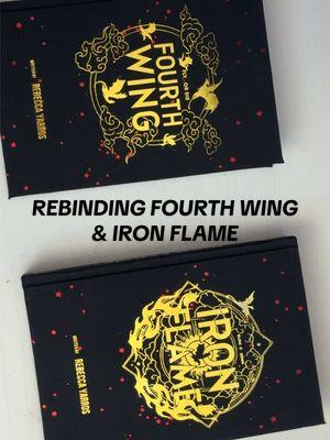 Let’s rebind Fourth Wing & Iron Flame into special editions for a custom Etsy order! ❤️‍🔥 I love getting to make these rebinds; and I can’t WAIT to do it again with Onyx Storm after it comes out!! You already know I’m working on that cover alreadyyyyy 🤩 #bookbinding #rebindingbooks #rebindingpaperbacks #bookbinder #fourthwing #ironflame #onyxstorm #empyreanseries #dragonbooks #fantasybooktok #rebeccayarros #valbinds 