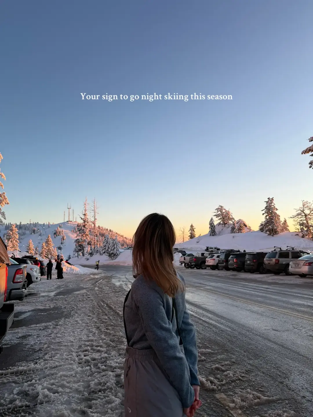 🌃 Night skiing tips: wear layers, have fun, practice going nuts because no one is there #skiing #nightski #snow #snowboarding #bogusbasin #idaho #boise 