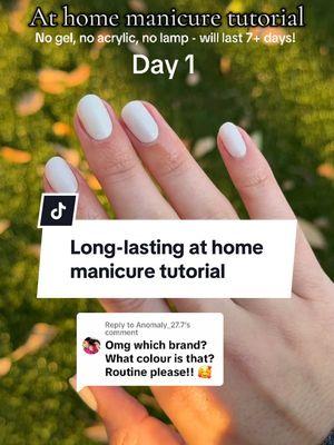 Replying to @Anomaly_27.7 this is the exact process I use to get a long lasting manicure at home without gel or acrylic. It’s super simple to do - I promise you anyone could learn how to do this and it will save you so much time, and your nails will truly be so much healthier #diynails #nailsathome #athomenails #nailinspo #nailtutorial #beginnernailtech #nailinspo #dazzledry 