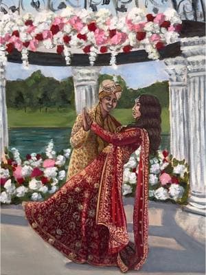 Your guests will talk about this for years to come and every time they see the painting hanging in your home #liveweddingpainting #uniquewedding #weddinginspo #liveartist 