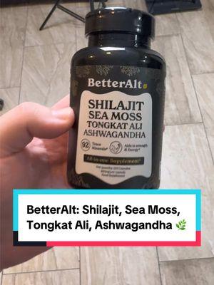 If you are a man over 30, you need to hear about this ⚡️🦍🧘‍♂️🌊 These natural ingredients have been traditionally used to support energy, endurance, and balance. Stay on top of your game with the right nutrients for your routine. @Better Alt #menswellness #naturalsupport #betteralt #shilajit #tongkatali #ashwagandha #seamoss #betteralt 