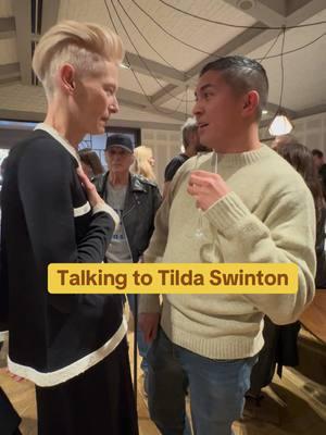 Talking To Tilda Swinton. She’s not retiring! Legend! 🎉 #tildaswinton #theroomnextdoor #actress #legend #fyc #oscars #bafta #sag #sagaftra #criticschoiceawards #awardsseason #fyp #foryoupage 