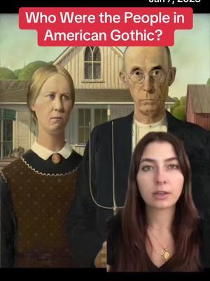 Who were the people in American Gothic? #onthisday #americangothic #arttok #history #historytok #iowa 