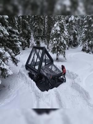 CAMP IN HEAVY SNOW WITH OUR INFLATABLE VILLA #bushcraft #build #camp #camping #survival #shelter #wildlife #Outdoors #outdoor #viralvideo #fyp