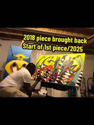 I originally created “Slow Dance” in 2018.  Sold it in 2019. 2025 Bringing it in with a follow on piece. #leroybrownart #fyp #foryoupage #redbottomcanvases #redbottomcanvas #art #painting #2025 #dancing #artstudio 