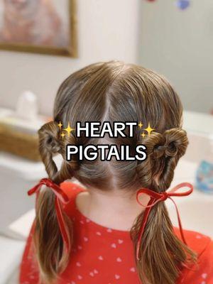 A favorite for Valentine’s Day! You’ll be surprised how easy and cute these heart pigtails come together!💘💘 **Hair styling products are linked in my Amazon Storefront (in my bio) under “Hair” #heartpigtails #heartponytail #hearthair #valentinesdayhair #hairideasforgirls #easyhairstyles #easyhairstylesforgirls #hearthair #holidayhair #hairbowsforgirls #valentinesdaywithkids