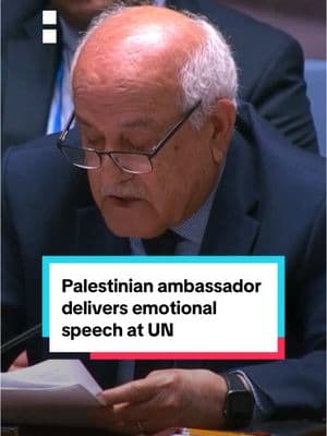 Palestine’s Ambassador to the #UN, Riyad Mansour broke down in tears during his speech at the UN Security Council session as he quoted Palestinian doctor Mahmoud Abu Nujaila who was killed in an Israeli air strike. #news 