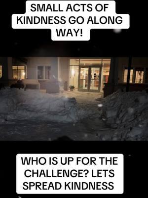 SMALL ACTS OF KINDNESS!#2toos #willpower #mindset #garybreka #mhklove #postivitiy #justbelieve #health #buildingcommunity #fypシ #snow #blizzarrd2025 #mhk #payitfoward #@Nicky @BanditTheCockatoo 