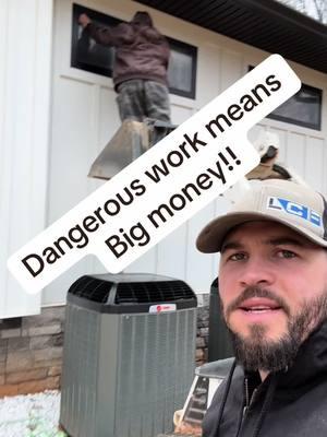 Get paid for dangerous situations! #hazard #danger #dangerous #help #ladder #skidsteer #customer #window #custom #customhouse #boots #money #concrete #bluecollar #construction #hustle #tips #tricks #bam 