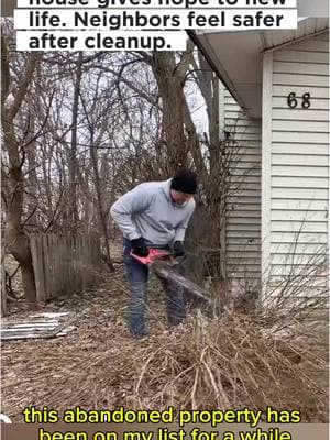 Transforming abandoned house gives hope to new life. Neighbors feel safer after cleanup.❤️ #clean #cleaning #help #mowing #cleanup #satisfying #CleanTok #cleaningtiktok #tranformation #happyday365 #community #satisfyingvideo #abandoned 