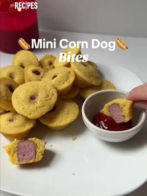 These mini corn dog bites are the perfect savory & sweet appetizer to satisfy you're cravings🌭 Recipe can be found on @iowagirleats website! Ingredients: 1/2 stick melted butter 1/4 cup sugar 1 egg 1/2 cup buttermilk 1/4 tsp. baking soda 1/2 cup finely ground cornmeal 1/2 cup AP flour 1/4 tsp. salt 10-12 lit'l smokies cut in half #mini #corndog #bites #appetizer #idea #inspo #Recipe #fyp