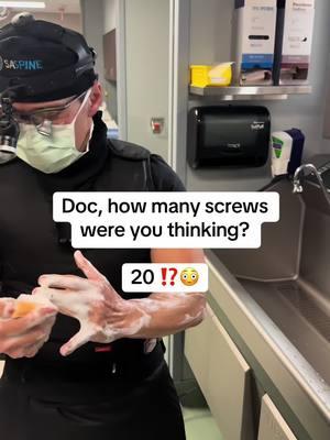 Doc, how many screws were you thinking? #DrCyr #SASpine #backpainrelief #scoliosis #scoliosisawareness #scoliosischeck #sciaticarelief #sciatica 