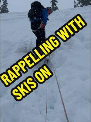 #rappelling with #skis on - #skiing #backcountryskiing #skimountaineering 