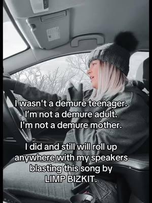 I am not demure, I am c*nty and full of rage 😂💀 #millennials #MomsofTikTok #rocktok #rocktiktok #alternativegirl #alternative #rocker #millennial #carcontent #carconcerts #carconcert #musicislife #musicismylife #jams #carvibes #alternativerock #rockmusic #relatable #funny #jokes #humor #momswhotiktok #lipsyncinanddrinkin #mostcallmeric #pr3ttyricci #limpbizkit #nookie #limpbizkitnookie 