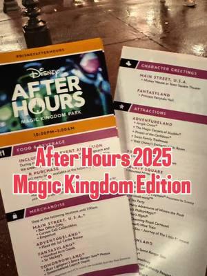 🤩Disney’s After Hours 2025! We were at the Magic Kingdom for the first After Hours of the season! 2 Fireworks shows Free snacks Very short or even no wait times What’s not to love? #DisneyAfterHours #magickingdom #DisneyWorld #touringplans #florida #disney 