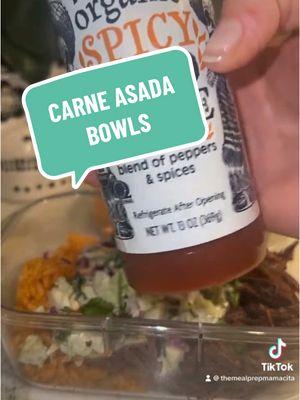 🔥CARNE ASADA BOWLS🔥 Looking for a way to add flavor to your meal prep routine? These CARNE ASADA BOWLS are EASY to make and have lots of BOLD flavors! Just a drizzle of smakotausa HABANERO HOT SAUCE will add that extra flavor to this meal prep.  TIME: 45 MIN SERVES: 2 🔥 1 lb Carne Asada beef, Trader Joe’s 🔥 Juice of 1 lime 🔥 8 oz Jasmine Rice, cooked 🔥 1.5 c iceberg lettuce, shredded 🔥 1/4 red onion, sliced 🔥 1 tbsp Cotija cheese 🔥 1 tsp dried cilantro 🔥 1 tbsp Habanero Hot Sauce @smakotausa Add carne asada and lime juice to an Instant Pot and cook on meat/stew setting for 40 minutes. Once beef has cooked, allow to cool and shred (will have extra beef left over). Evenly divide rice into two meal prep containers. Add shredded lettuce and add 4 oz of beef to each container. Top with sliced onions, cotija, and cilantro. Drizzle Habanero Hot Sauce on top. Enjoy!  Be sure to LIKE + SAVE + FOLLOW for more meal prep inspiration ✨✨   🍓🍓🍓🍓🍓🍓🍓🍓🍓🍓🍓🍓🍓🍓🍓🍓 #healthymealprep #foodandfitness #fitness #fitnessfood #mealprepmotivation #mealprep #healthylifestyle #healthyrecipes#carneasada