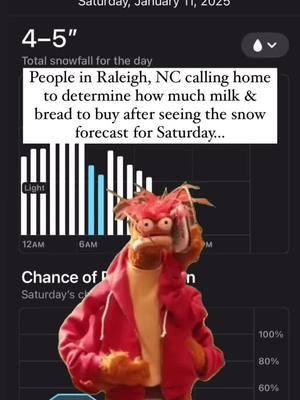 ❄️ Everyone brace yourselves ❄️ No, you don’t need 5 gallons of milk or 4 loaves of bread.. so chill 😎 #Raleigh #raleighnc #919 #raleighnorthcarolina #southernliving #snow #snowfall #letitsnow #nc #northcarolina #ncliving 