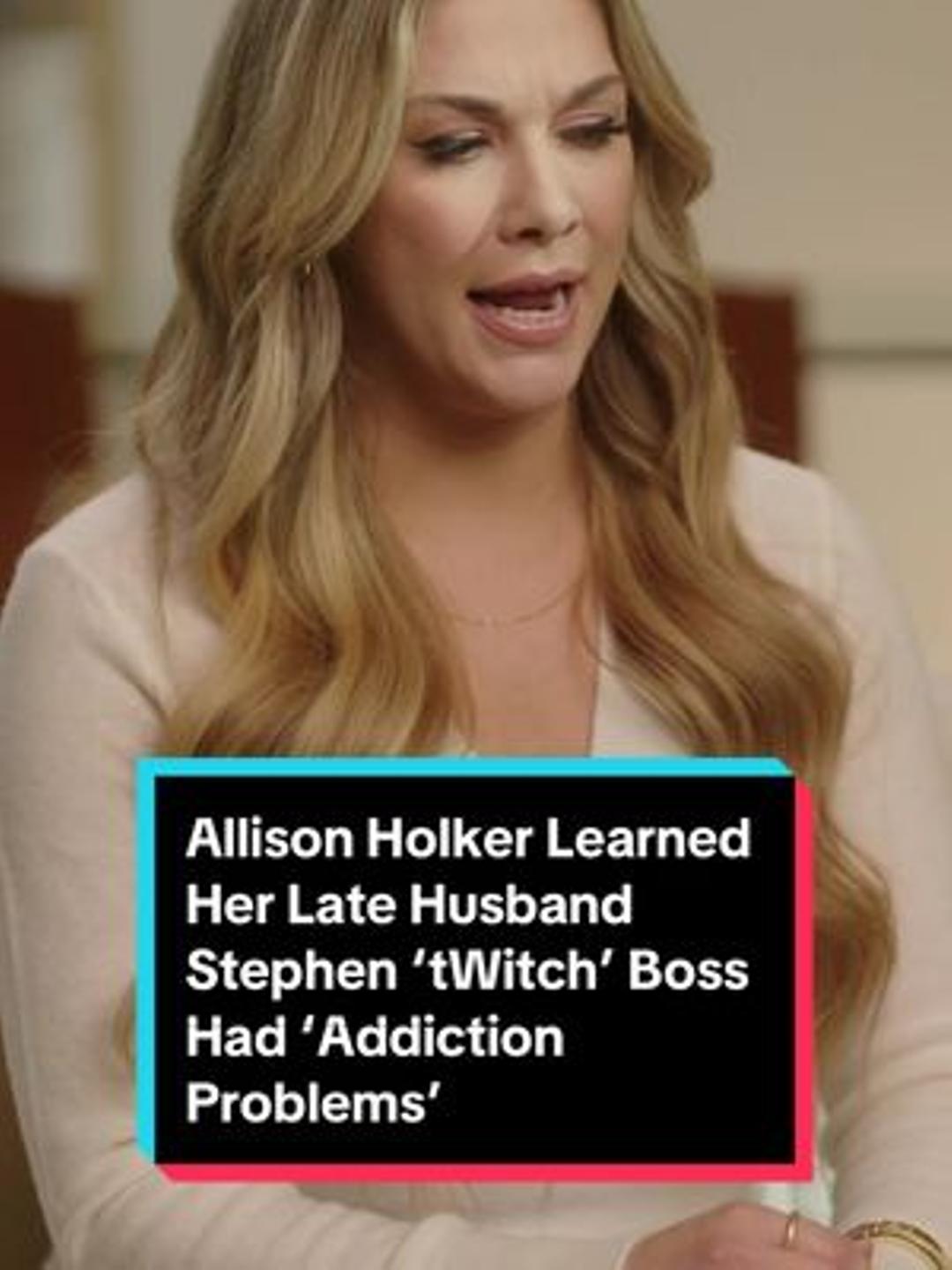 #AllisonHolker shares how she learned her late husband Stephen “#tWitch” Boss had #addiction problems while “trying to self-medicate” and “cope.” Watch the full interview at the link in our bio. #ThisFar 