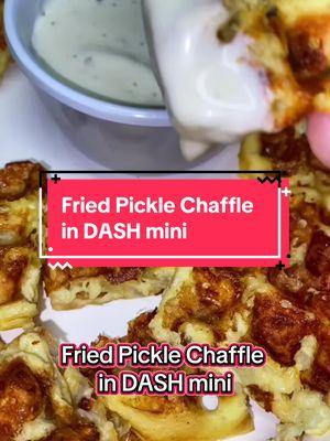 ❤️🥰 Fried Pickle Chaffle 🥰❤️ @byDash #dash #dashmini #dashminiwafflemaker #bydash #ketokravings  #friedpickles #ketofriedpickles #chaffle #picklechaffle #ketodiet #easyketo #carnivore #nobread #pickles #ranch #keto