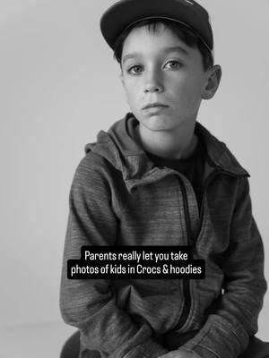 If that's what they like to wear, let them.  My clients have been truly incredible over the years. They understand that you are going to remember the hoodie your kids lived in and the Crocs they left everywhere. THAT'S what they will look back on with kinder eyes and how lucky they are to have this fleeting season of life captured. It's a beautiful thing and I'm so thankful to play a small part in that. 📸 #moodymini #illsmileifiwantto #portraitphotography #studiophotoshoot #photoshootideas #kidsphotography #kidsphotographer #poseideas #photoshootlook 