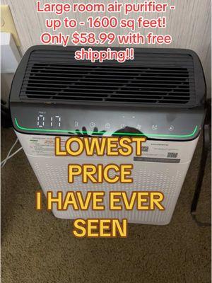 This is the lowest price I’ve ever seen it go to!! Grab it fast!! Digital readout of your air quality, it also connects to an app to control or monitor it! Can be controlled by your home device or alexa! Dual air intake and you can also grab the replacement air filters in the same listing!!  #largeroomairpurifier #flashsale #shoplunarnewyear #spotlightfinds #TikTokShop #tiktokshopfinds #airpurifier #morento 