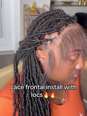 Lace frontal install with locs🔥🔥yay or nay? #lacefrontal #hdlacefrontal #frontalinstall #locs #locstyles #hairtutorial 