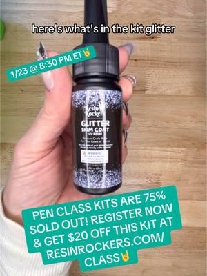 JOIN US FOR A FREE UV PEN CLASS 1/23 AT 8:30 PM ET & FOLLOW ALONG WITH THE OPTIONAL KIT. PEN CLASS KITS ARE 75% SOLD OUT! REGISTER NOW & GET $20 OFF THIS KIT AT RESINROCKERS.COM/CLASS🤘#resin #resinart #DIY #craft #crafts #glitter #uvresin #uvresincrafts #uvresinart #class #tutorial #pens #pen #resinpens 