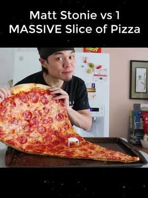 Matt Stonie vs 1 MASSIVE Slice of Pizza  #mukbang #foodchallenge #eatingbreakfast #breakfast #food #fyp #challenge #eating #eatingshow #viral #foryou #competitive #trending #MattStonie 
