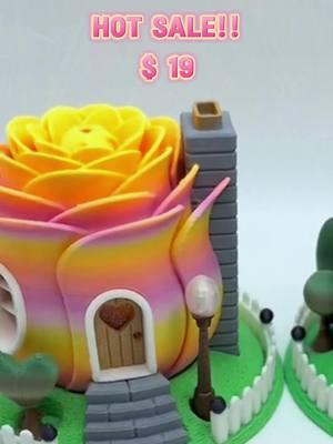 3-D printed rose fairy house bouquet, tea-light - desk, figurine#rose #enlightenedkarmaco #3dprinting #fairy #fairyhouse #gnome #munchkin #shredder3d 