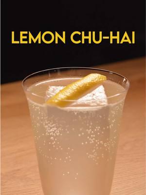 Lemon Chu-hai || Lemon Sour Shochu, Lemon Cordial, Soda If i could drink one cocktail forever it would probably be this, or a whisky highball. Light and refreshing, this version of the lemon chu hai uses a lemon cordial made with oleo saccharum. (other folks will call it a sherbet, but i call it delicious). The cordial can be used as a non alcoholic flavor booster if you’re observing dry January as well. All you really need is time for this project, and this cordial can be extended to other citrus fruits (though you might have to acid adjust). 45 ml | 1.5 oz shochu 20 ml | .75 oz lemon cordial 2 drops saline solution (20:80) Soda, to top Lemon peel, as garnish  In a highball glass, add ice, shochu, lemon cordial saline solution, and stir to chill. Top with soda, then mix gently to incorporate. Express lemon peel and place on top of the glass. #fyp #japan #highball #cocktails 