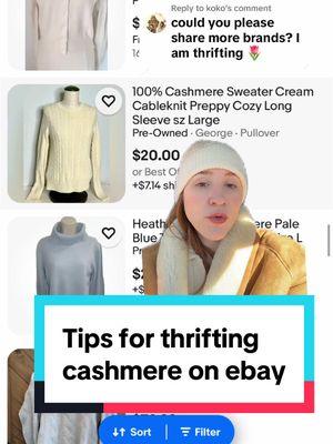 Replying to @koko here’s what I look for on eBay when buying secondhand cashmere! I focus on the style not on the brand!  #thriftingtips #ebay #vintagecashmere #secondhand #secondhandshopping #ebaytips #cashmere #greenscreen 