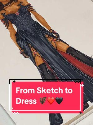 From sketch to final gown! I love bringing sketches to life ❤️ #cassianacotar #acomaf #acotar #bookish #customgown #fantasydress #romantasybooks #couturefashion 