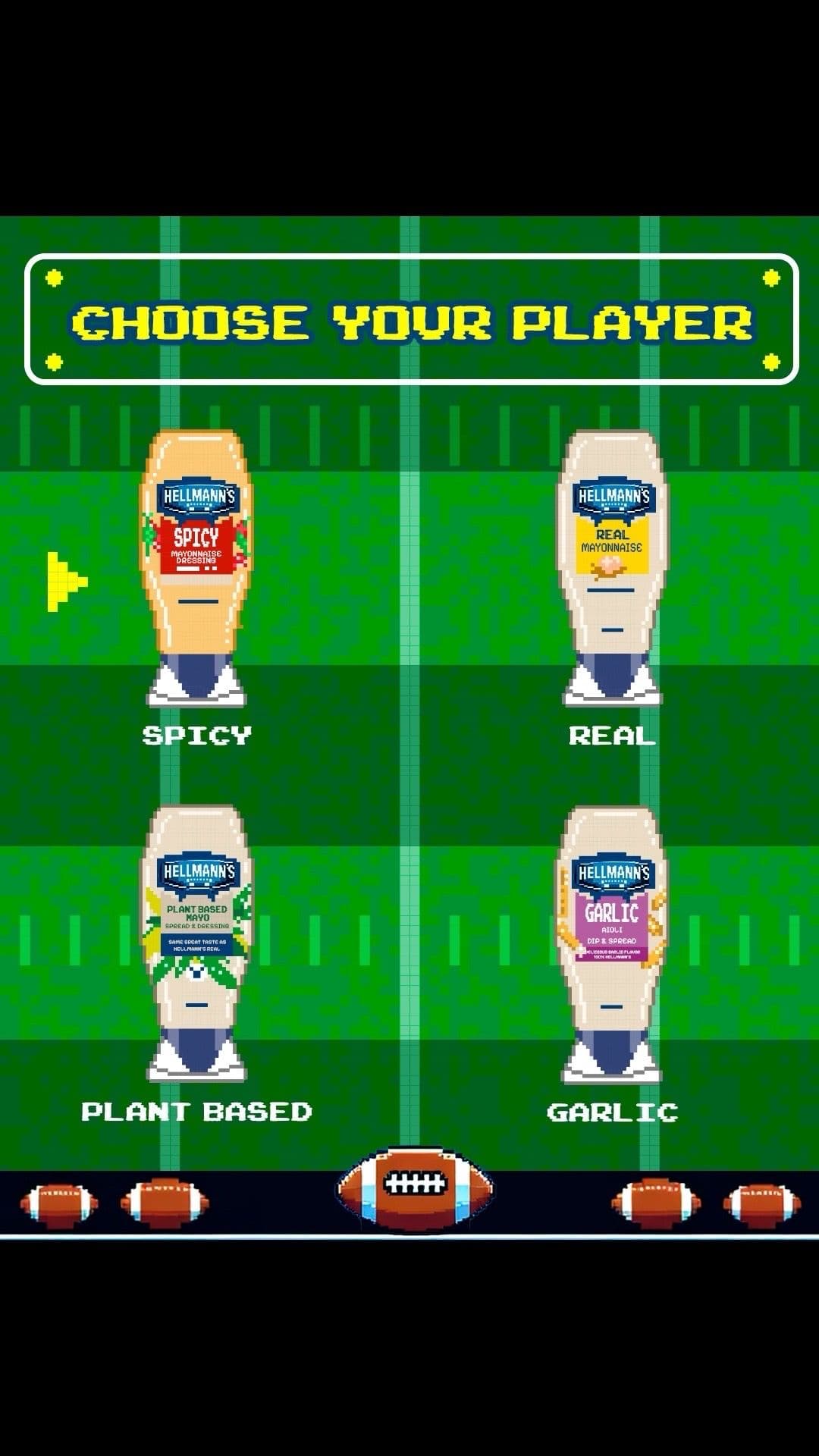 Before the game can start, you must CHOOSE YOUR PLAYER. Let us know your choice below! 🕹️     #hellmanns #condiments #foodhumor #whichoneareyou #gamer #gameart #chooseyourcharacter 