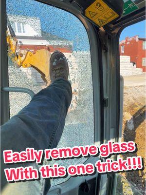 Easily remove glass with this one trick. #heavyequipment #operator #equipment #machine #takeuchi #CAT #caterpillar #excavator #construction #fy #fyp #foryoupage #fypシ #fypシ゚viral #fypage #viralvideo #viraltiktok #funnyvideo #work #job 