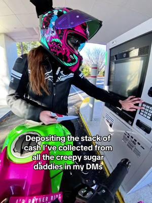 Kidding, they never pay up #moto #femalebiker #femalerider #biketok #biker #northcarolina #motolife #funny #cardo #insta360 #ninja650 #mt03 #kawasaki #yamaha 