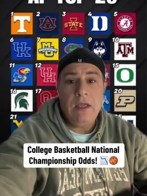 Latest National Championship Odds College Basketball. But who is the #Sleeperteam in NCAAB? #ncaabodds #cbbodds #collegehoops #top25 #cbbbetting #ncaabpicks 