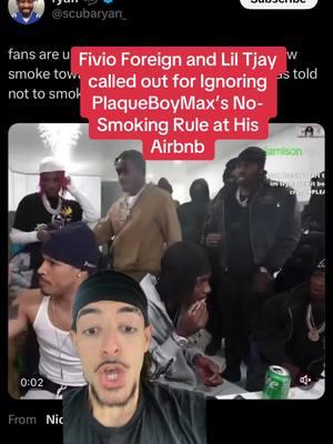 Fans Call Out Fivio Foreign and Lil Tjay for Ignoring PlaqueBoyMax’s No-Smoking Rule at His Airbnb, Leading to Their Exit #plaqueboymax  #plaqueboymaxclips #viral #fyp #foryou #greenscreen 