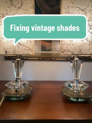 A quick and satisfying revamp on these beautiful vintage shades that needed just a little love 🩵 #vintagelighting 