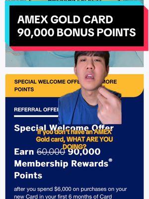 Amex Gold is offering the highest welcome offer point bonus of 90,000 points! Don’t miss out! #greenscreen #fyp #finance #creditcards #creditcard #amexgold #amexgoldcard #amex 