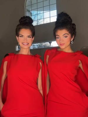 2 girls ❤️ Dress from @MEW MEW use code GABRRMM20 for money off! #reddress #2girls #motherdaughter #matchingwithmymom #mewmew #transition 